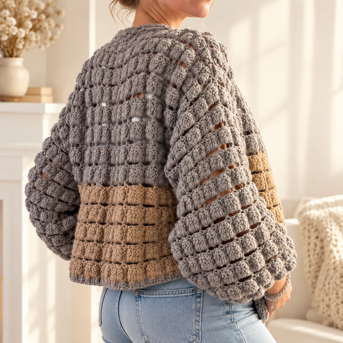 BRIK Granny Square Cardigan Crochet Pattern PDF – Women's Jacket S–XL