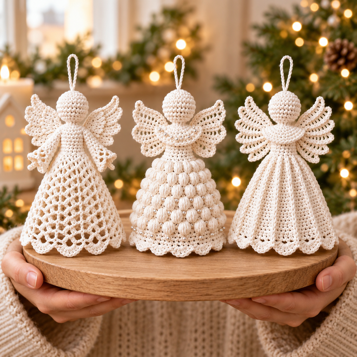 3 Crochet Angel Ornament Patterns PDF – Christmas Tree Decor Bundle