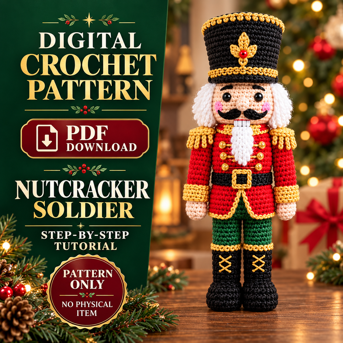 Crochet Nutcracker Pattern – Christmas Soldier Amigurumi PDF