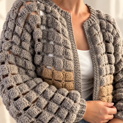 BRIK Granny Square Cardigan Crochet Pattern PDF – Women's Jacket S–XL