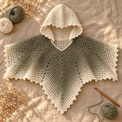 Crochet Leaf Poncho Pattern PDF, Whimsical Fall Poncho, Renaissance Faire Costume