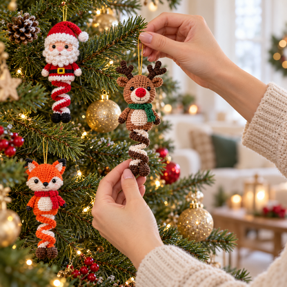 15 Christmas Spiral Ornaments Crochet Pattern Bundle PDF – Amigurumi Decorations
