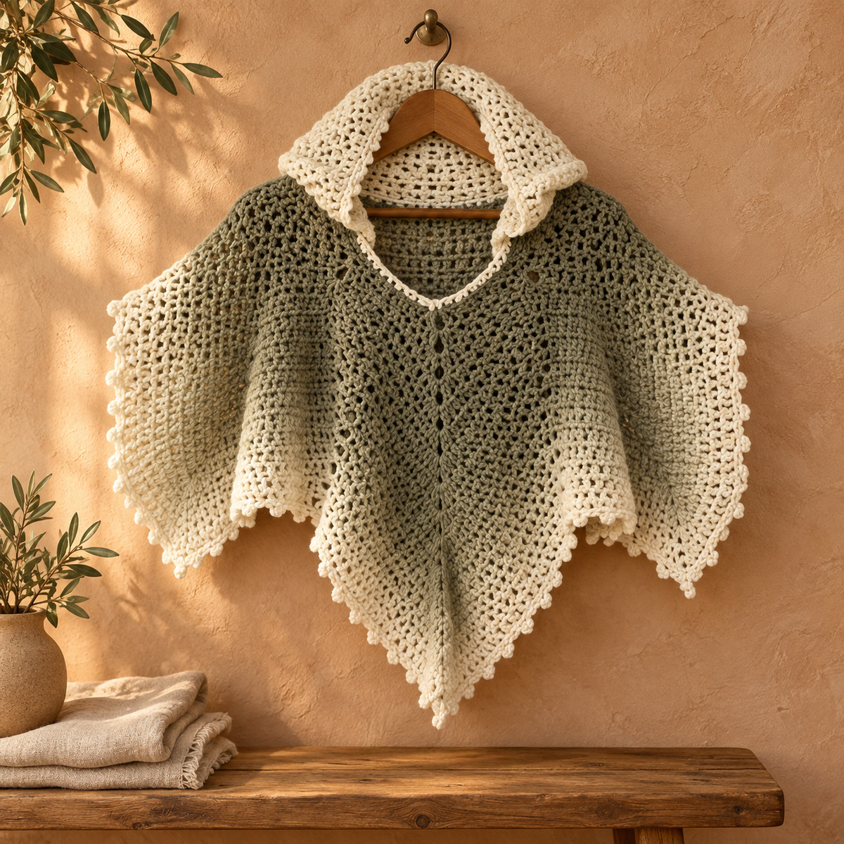 Crochet Leaf Poncho Pattern PDF, Whimsical Fall Poncho, Renaissance Faire Costume