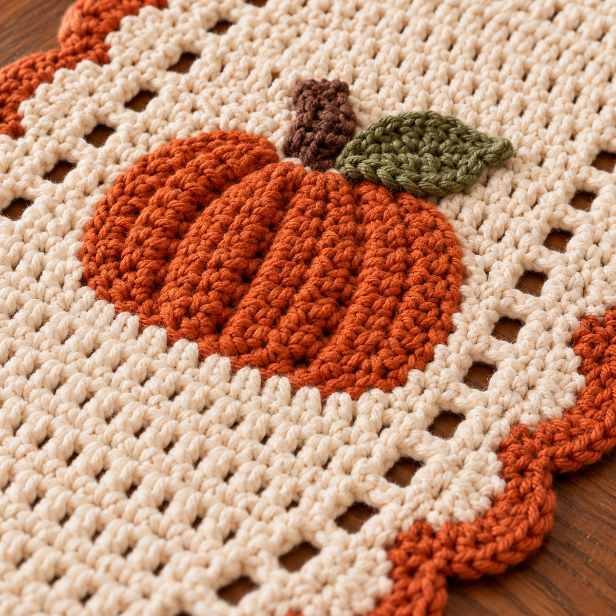 Autumn Pumpkin Table Runner Crochet Pattern – Easy Fall Decor PDF