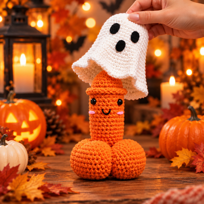 Surprise Halloween Ghost Crochet Pattern PDF | Funny Amigurumi Ghost with Removable Cover