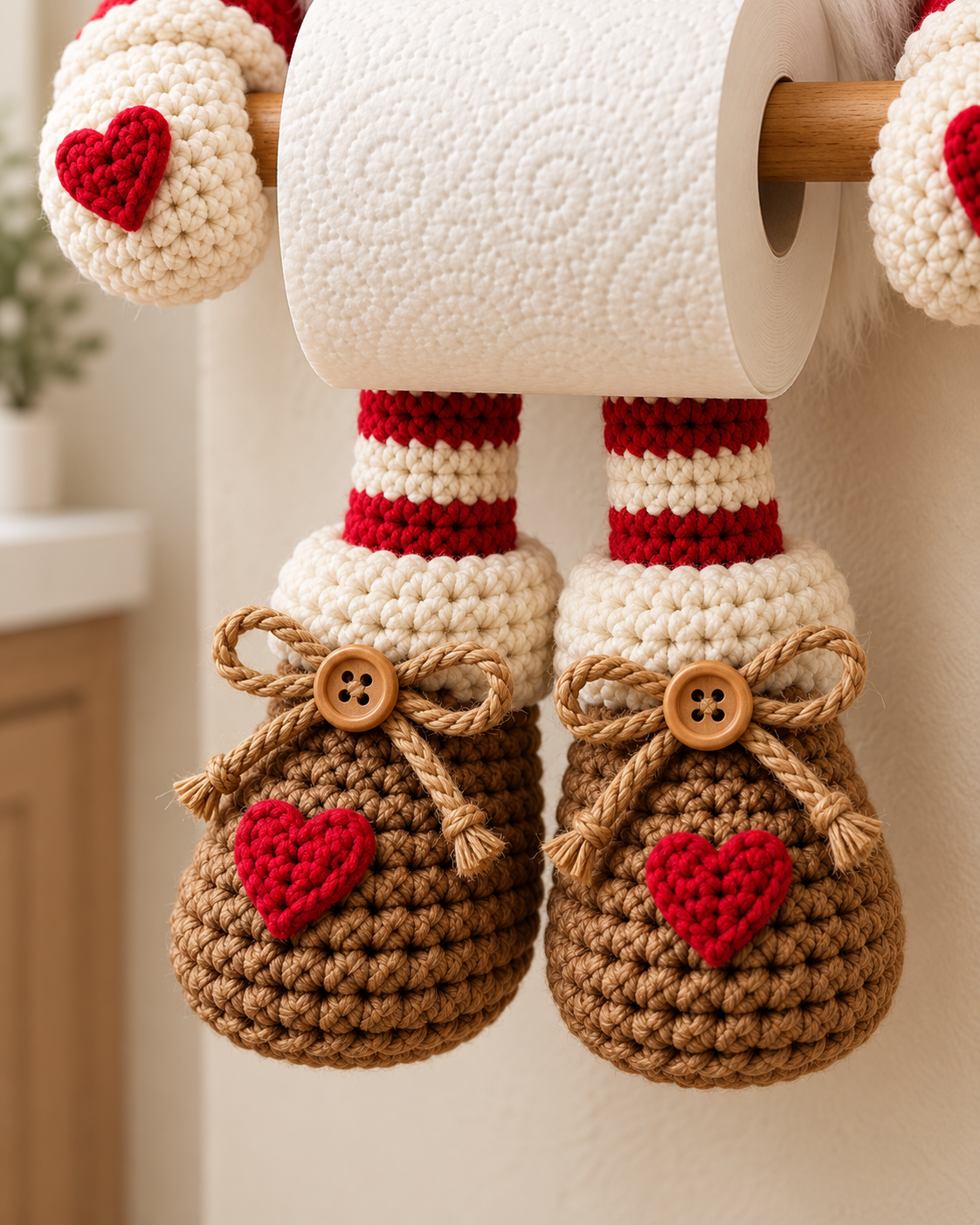 Christmas Gnome Toilet Paper Holder Crochet Pattern PDF