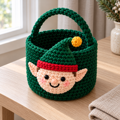 9 Christmas Crochet Basket Patterns PDF Bundle – Santa, Snowman & Reindeer