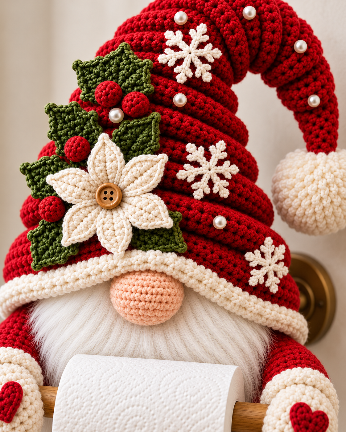 Christmas Gnome Toilet Paper Holder Crochet Pattern PDF