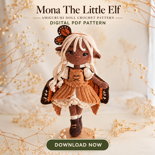 Mona Little Elf Crochet Pattern PDF – Butterfly Amigurumi Doll