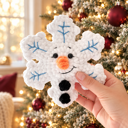 No Sew Crochet Snowflake Pattern PDF, Christmas Amigurumi Santa Reindeer Snowman Gingerbread