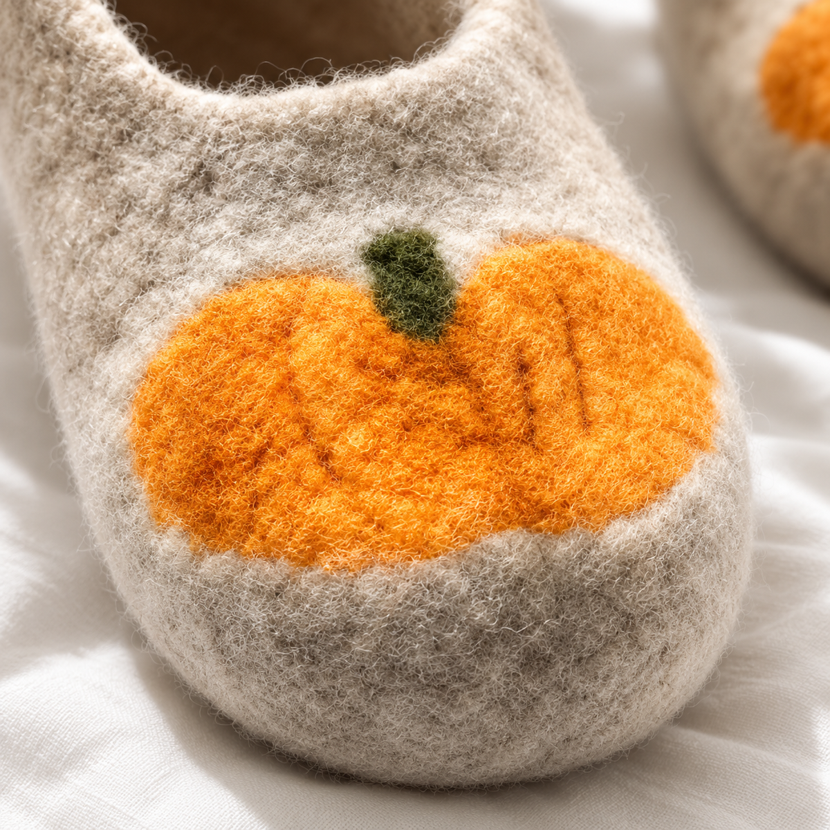 Pumpkin Crochet Slippers Pattern PDF – Felted Wool House Shoes