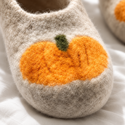 Pumpkin Crochet Slippers Pattern PDF – Felted Wool House Shoes