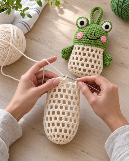 Crochet Animal Bag Holder Pattern PDF – Hanging Plastic Bag Dispenser