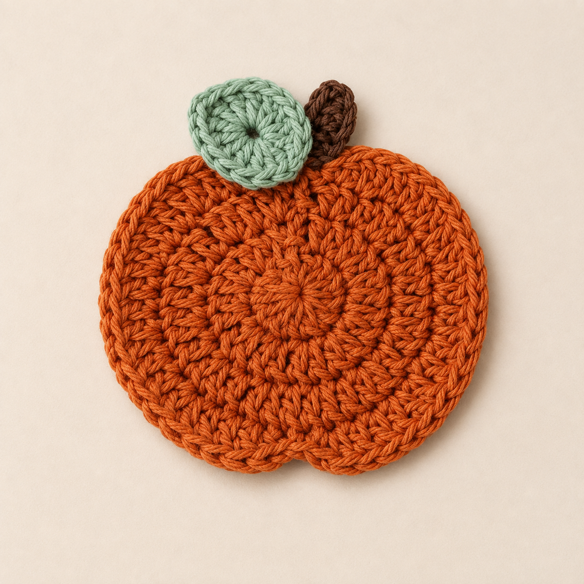 Pumpkin Coaster Crochet Pattern PDF – Easy Fall Crochet Pattern, Thanksgiving Table Decor, Autumn Home Decor, Digital Download