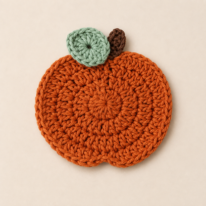 Pumpkin Coaster Crochet Pattern PDF – Easy Fall Crochet Pattern, Thanksgiving Table Decor, Autumn Home Decor, Digital Download