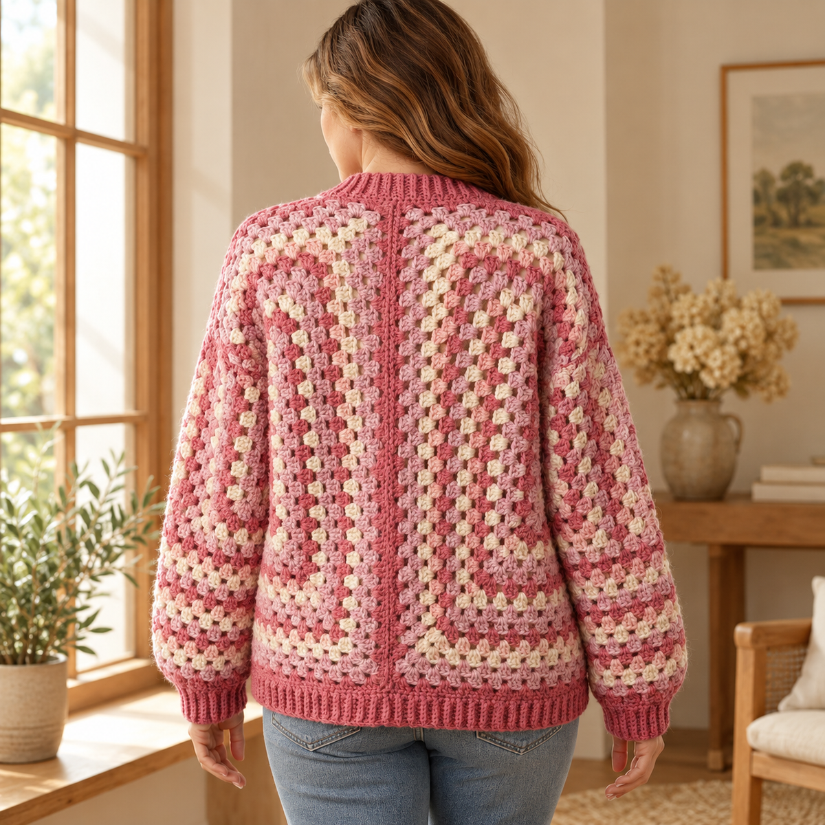 Easy Hexagon Cardigan Crochet Pattern PDF, Beginner Granny Hexi Sweater, XS–5XL