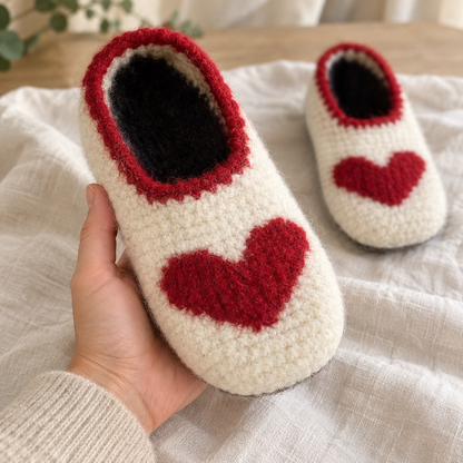 SoftFelt Crochet Slippers Pattern PDF – Cozy Felted Wool House Shoes