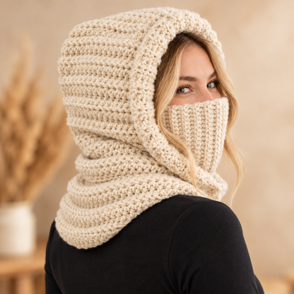 Crochet Balaclava Hooded Cowl Pattern PDF – Adult & Child Sizes