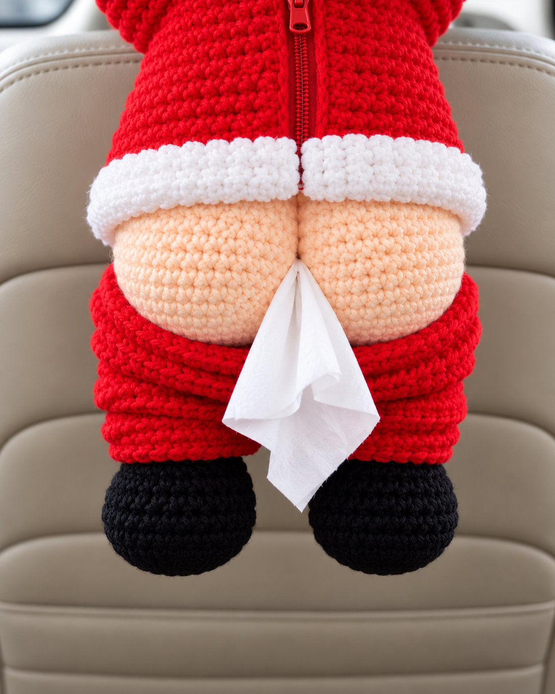 Funny Santa Tissue Holder Crochet Pattern PDF – Christmas Car Decor