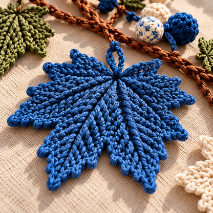 Autumn Maple Leaf Table Runner Crochet Pattern PDF – Botanical Vine Centerpiece