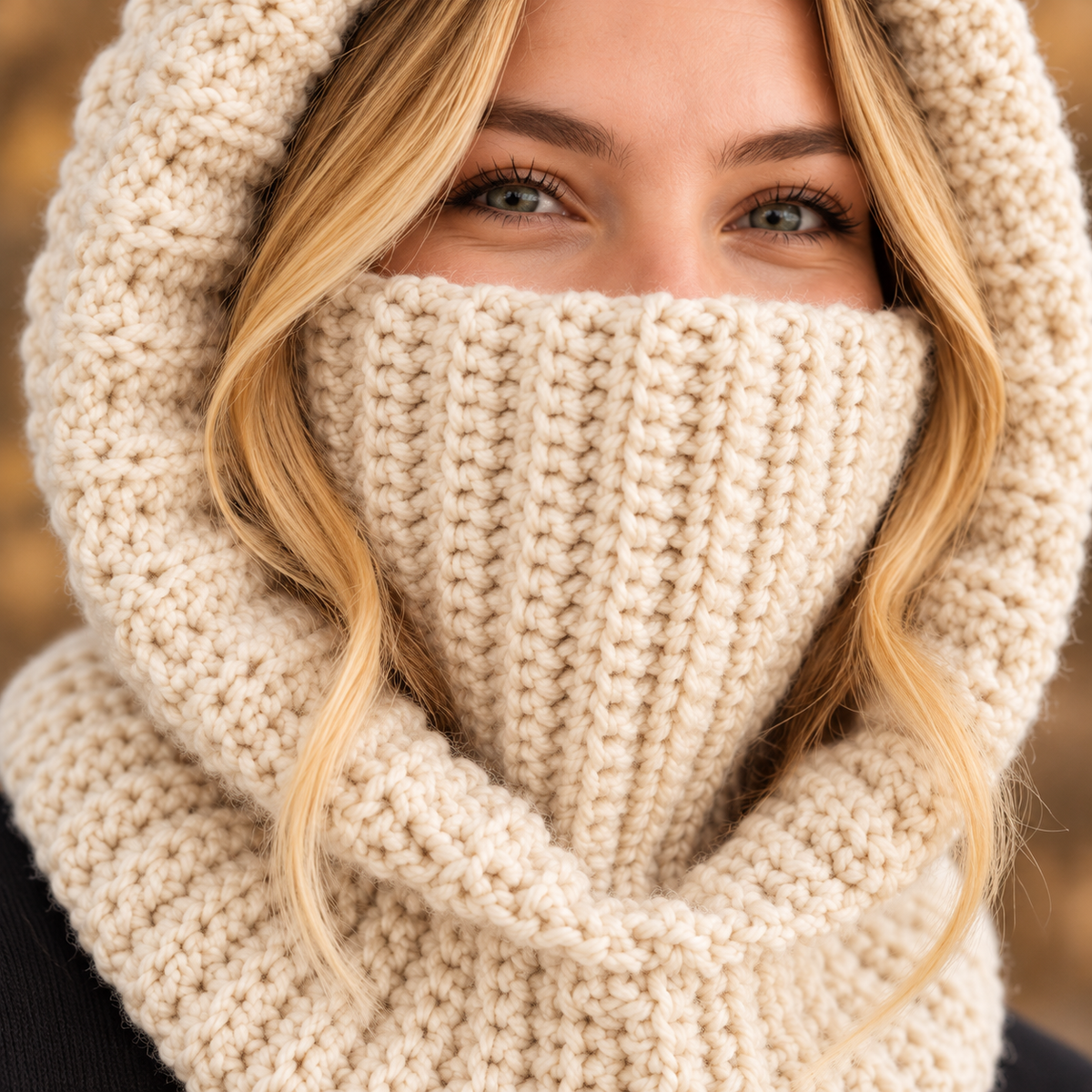 Crochet Balaclava Hooded Cowl Pattern PDF – Adult & Child Sizes
