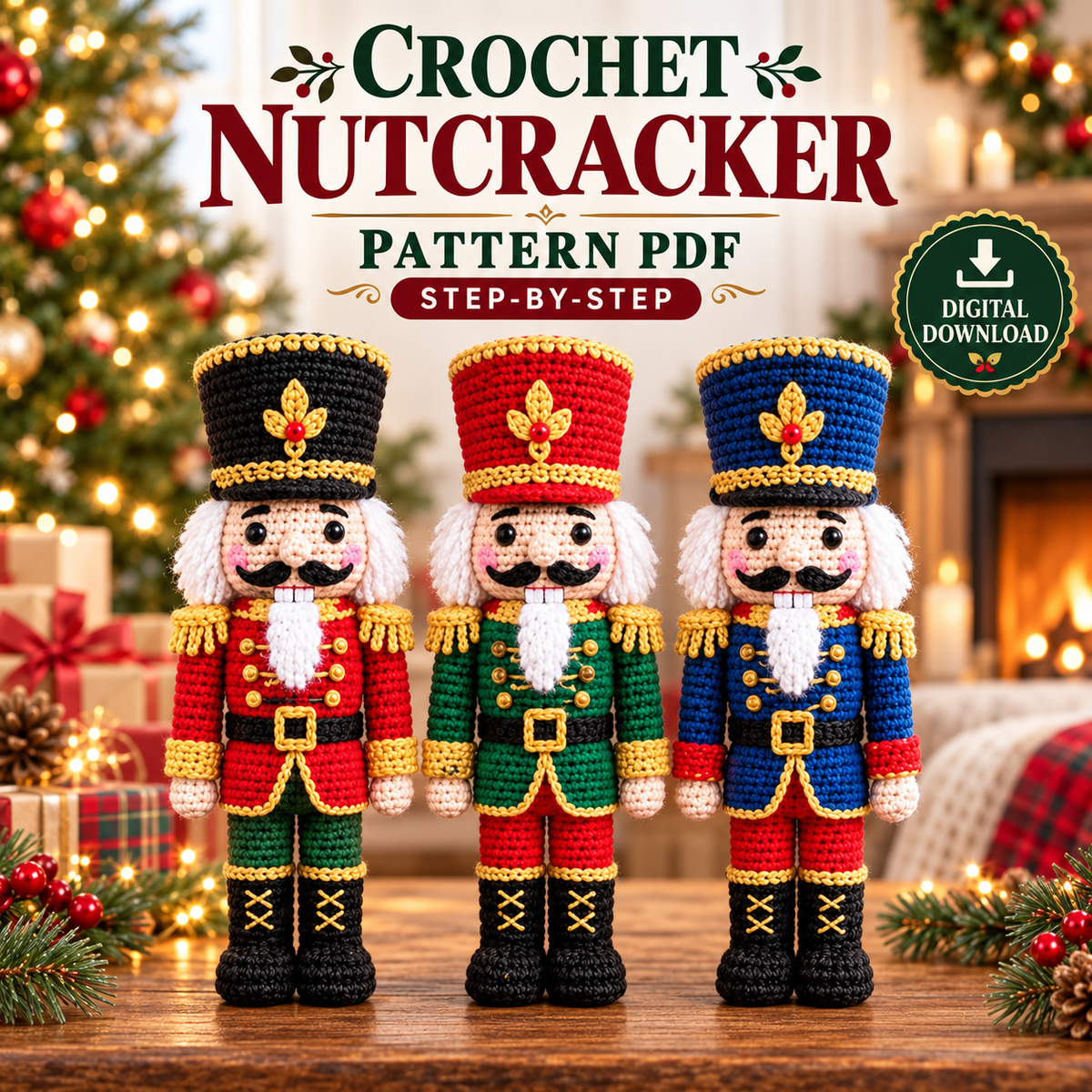Crochet Nutcracker Pattern – Christmas Soldier Amigurumi PDF