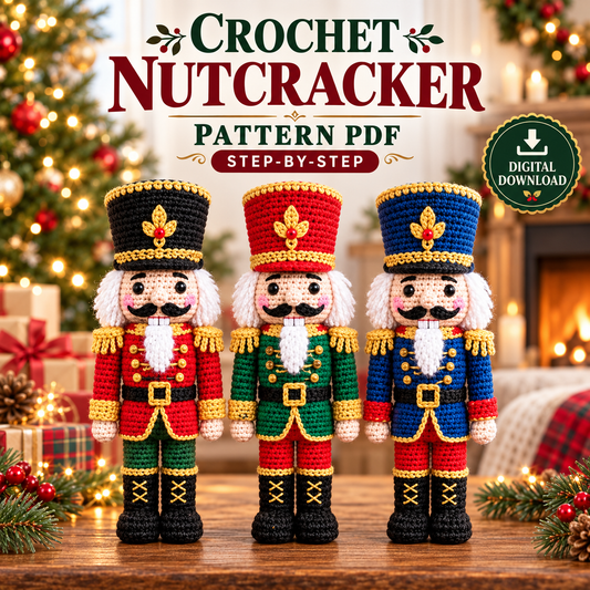 Crochet Nutcracker Pattern – Christmas Soldier Amigurumi PDF