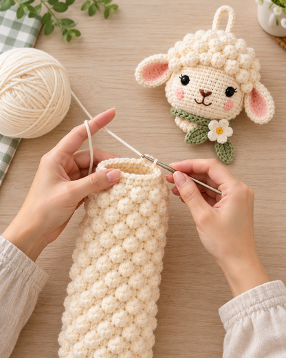 Sheep & Cow Crochet Bag Holder Patterns PDF – Farmhouse Kitchen Decor