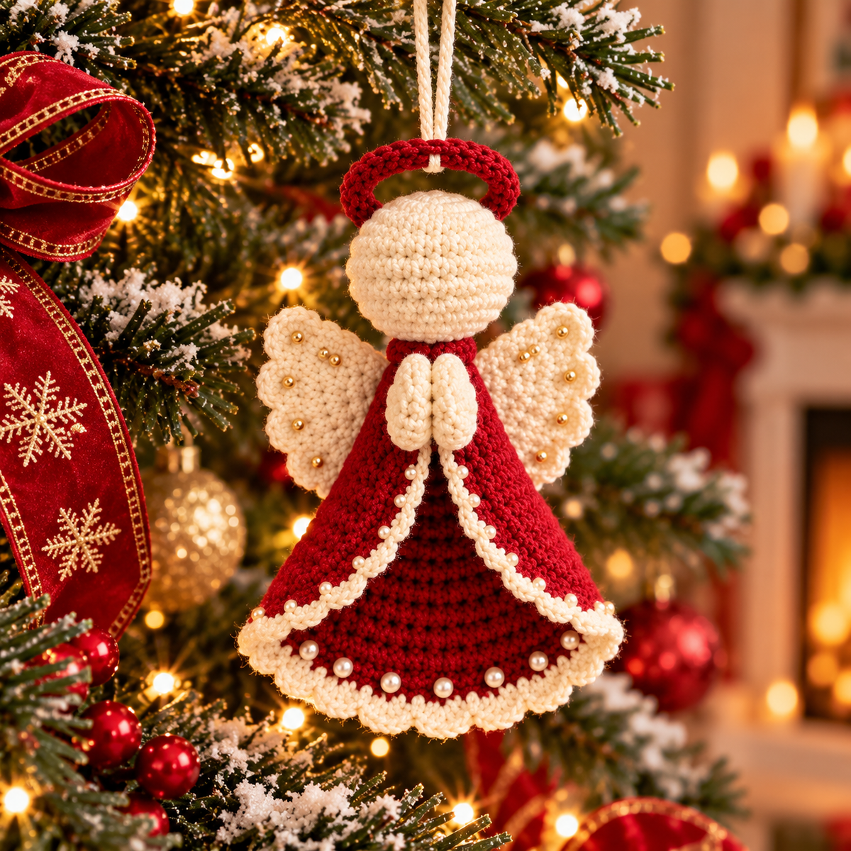 Christmas Angel Ornament Crochet Pattern PDF – Amigurumi Tree Decor