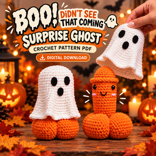 Surprise Halloween Ghost Crochet Pattern PDF | Funny Amigurumi Ghost with Removable Cover