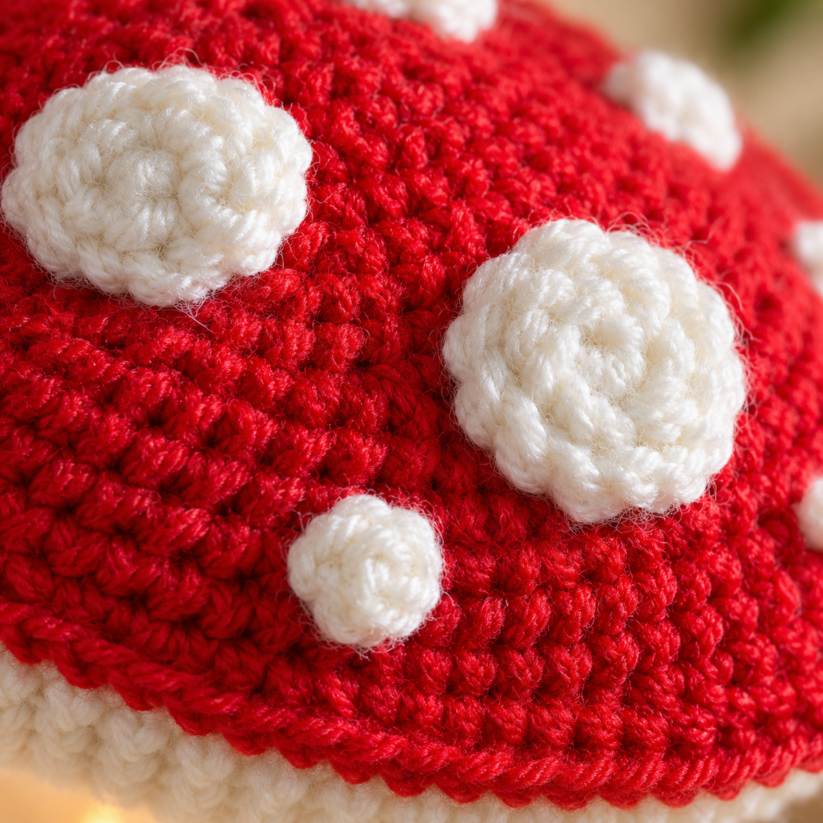 Amanita Mushroom Crochet Pattern PDF – Light Up Amigurumi Mushroom