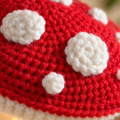 Amanita Mushroom Crochet Pattern PDF – Light Up Amigurumi Mushroom