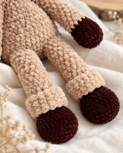 Reindeer Crochet Pattern PDF – Plush Amigurumi Deer, Easy Low-Sew