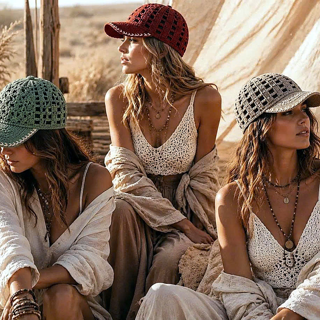 12 Crochet Cap Patterns Bundle | Lace Baseball Hat | Summer Crochet PDF Download