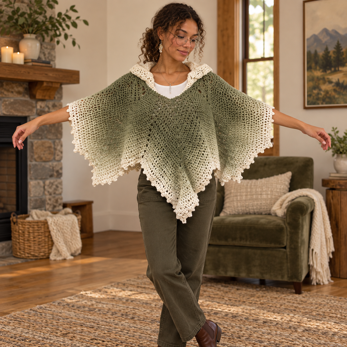 Crochet Leaf Poncho Pattern PDF, Whimsical Fall Poncho, Renaissance Faire Costume
