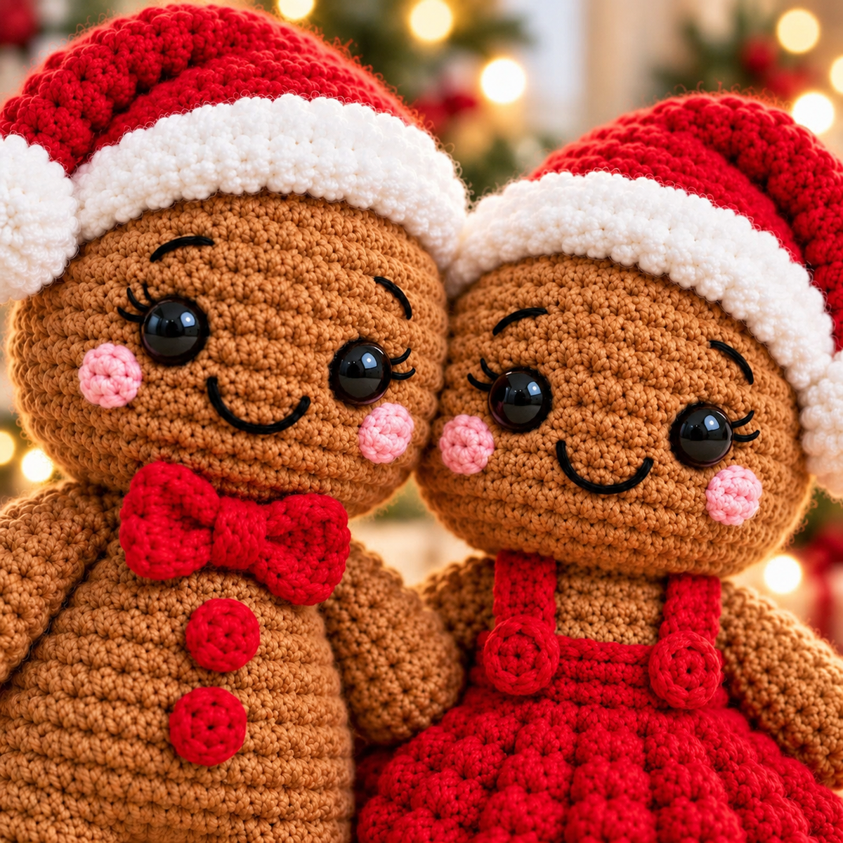 Gingerbread Couple Crochet Pattern PDF – Christmas Amigurumi Dolls