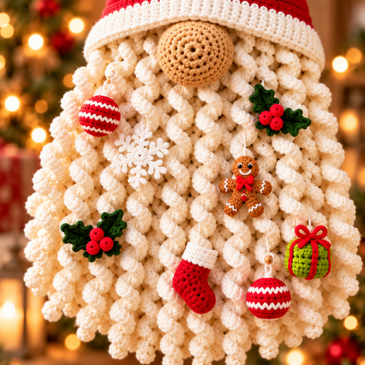 Christmas Gnome Door Hanger Crochet Pattern PDF – Santa Reindeer Gnome
