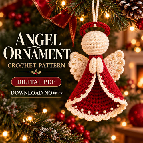 Christmas Angel Ornament Crochet Pattern PDF – Amigurumi Tree Decor