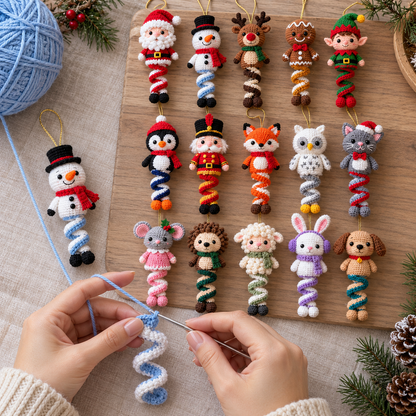 15 Christmas Spiral Ornaments Crochet Pattern Bundle PDF – Amigurumi Decorations