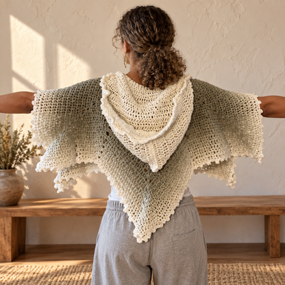 Crochet Leaf Poncho Pattern PDF, Whimsical Fall Poncho, Renaissance Faire Costume