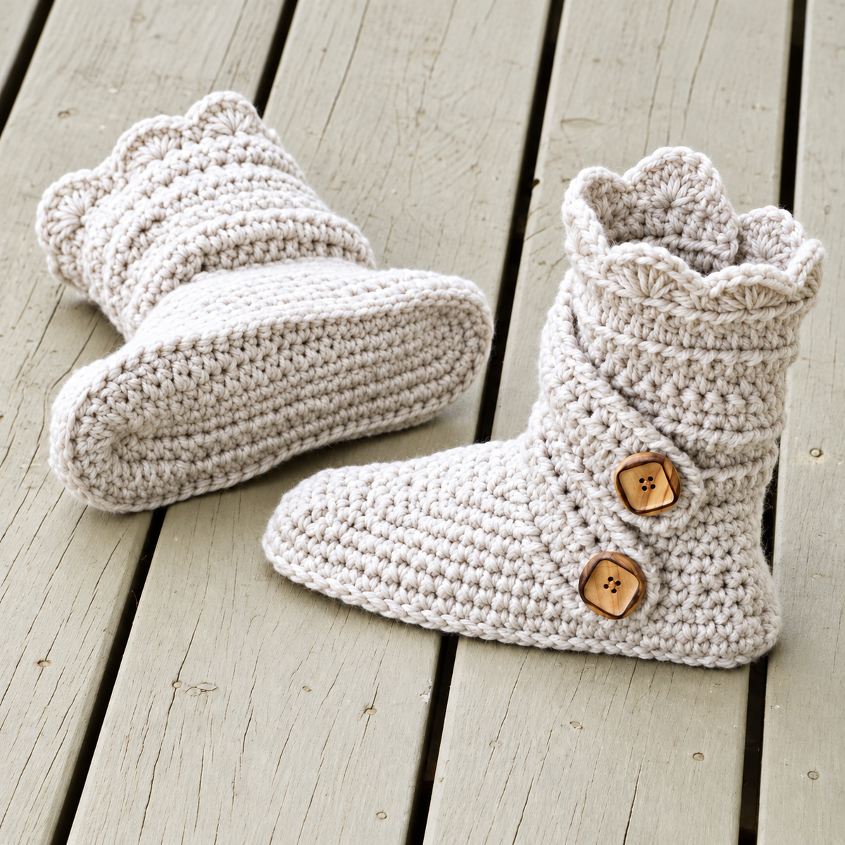Crochet Slipper Boots Pattern PDF – Cozy Women's House Slippers