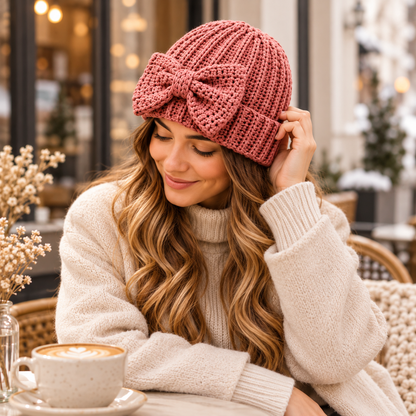 12 Crochet Beanie Patterns Bundle PDF – Chunky, Ribbed, Floral & Bow Hats
