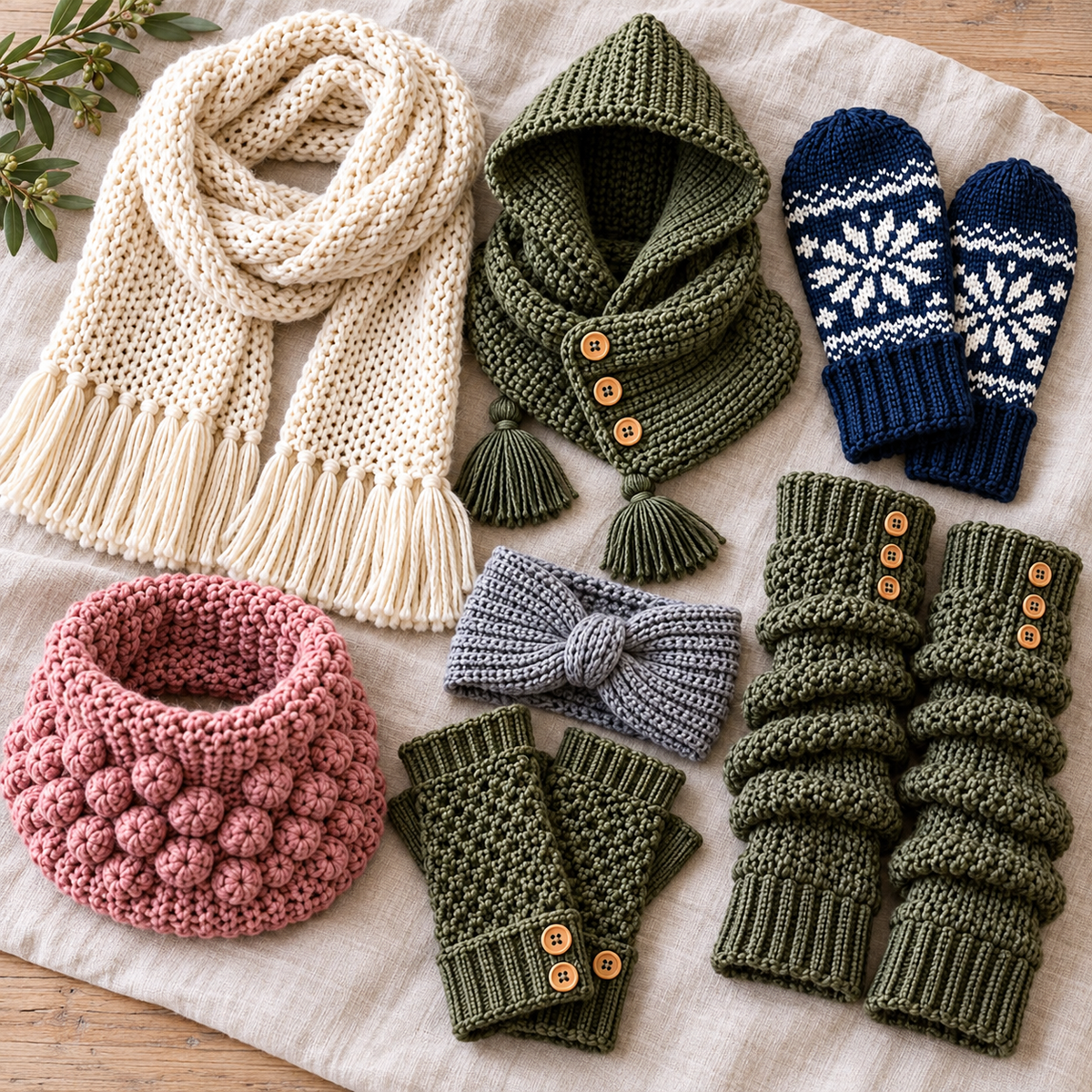 50 Winter Crochet Patterns Bundle PDF – Scarves, Mittens, Cowls & More
