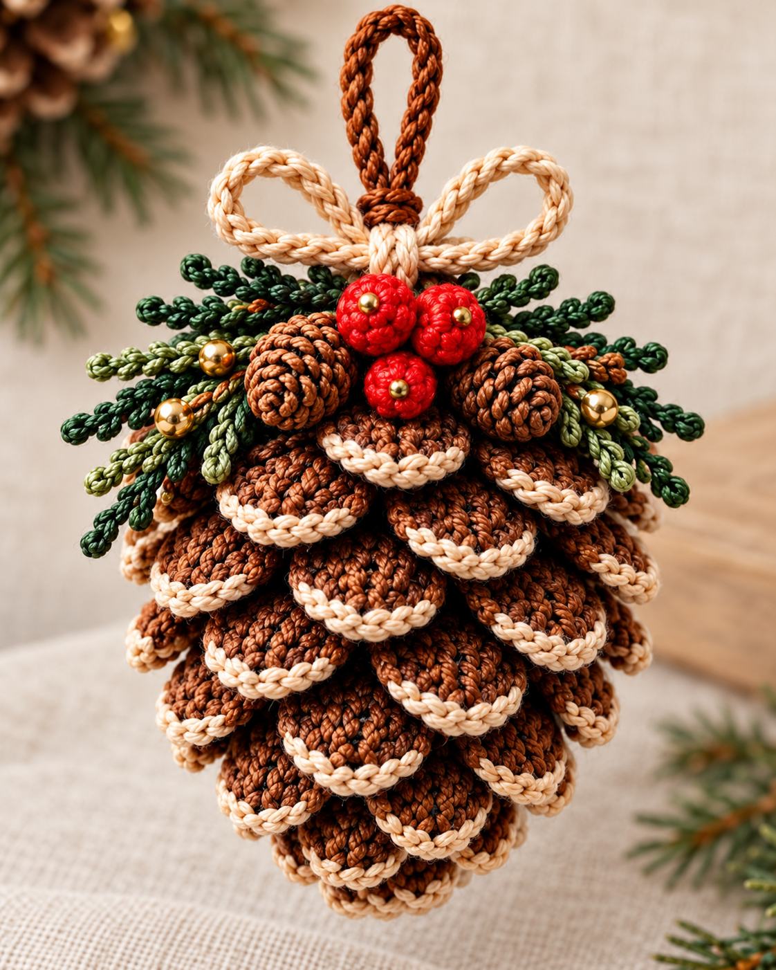Christmas Botanical Ornament Crochet Pattern Bundle PDF – 4 Designs