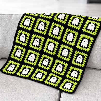 Ghost Granny Square Blanket Crochet Pattern PDF – Halloween Throw