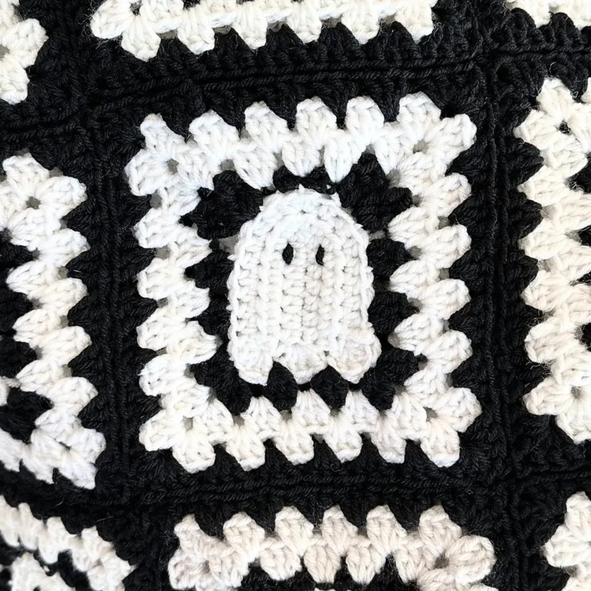 Ghost Granny Square Blanket Crochet Pattern PDF – Halloween Throw