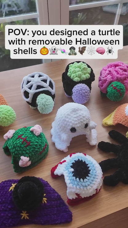 Turtle Crochet Pattern PDF – 12 Halloween Removable Shells, Amigurumi Dress-Up Bundle